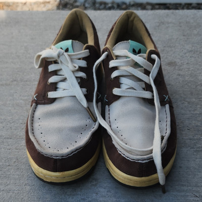 Rare 2006 Adidas Originals x Freizeit Brown Suede Moc Toe Shoes Men's 9.5