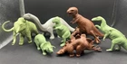 8 Vintage MARX Plastic DINOSAURS  ~ T-REX, MAMMOTH, ALLOSAURUS, TRICERATOPS