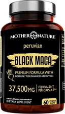 Maca Negra Peruana Orgánica 37500mg 50:1 60 Cápsulas Energía y Resistencia