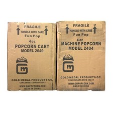 Gold Medal Fun Pop 4 oz. Popcorn Machine & Cart, 2404 & 2649CR (Red)