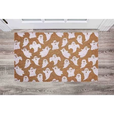 VCNY Home Flying Ghost Multicolor Halloween Coir Outdoor Doormat, 18" x 30"