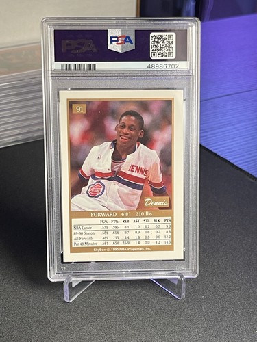 Skybox Dennis Rodman #91 1990 come nuovo PSA 9 - Foto 2 di 2