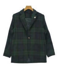 LARDINI Tailored Jackets GreenxNavy Check Pattern M 2200574935045