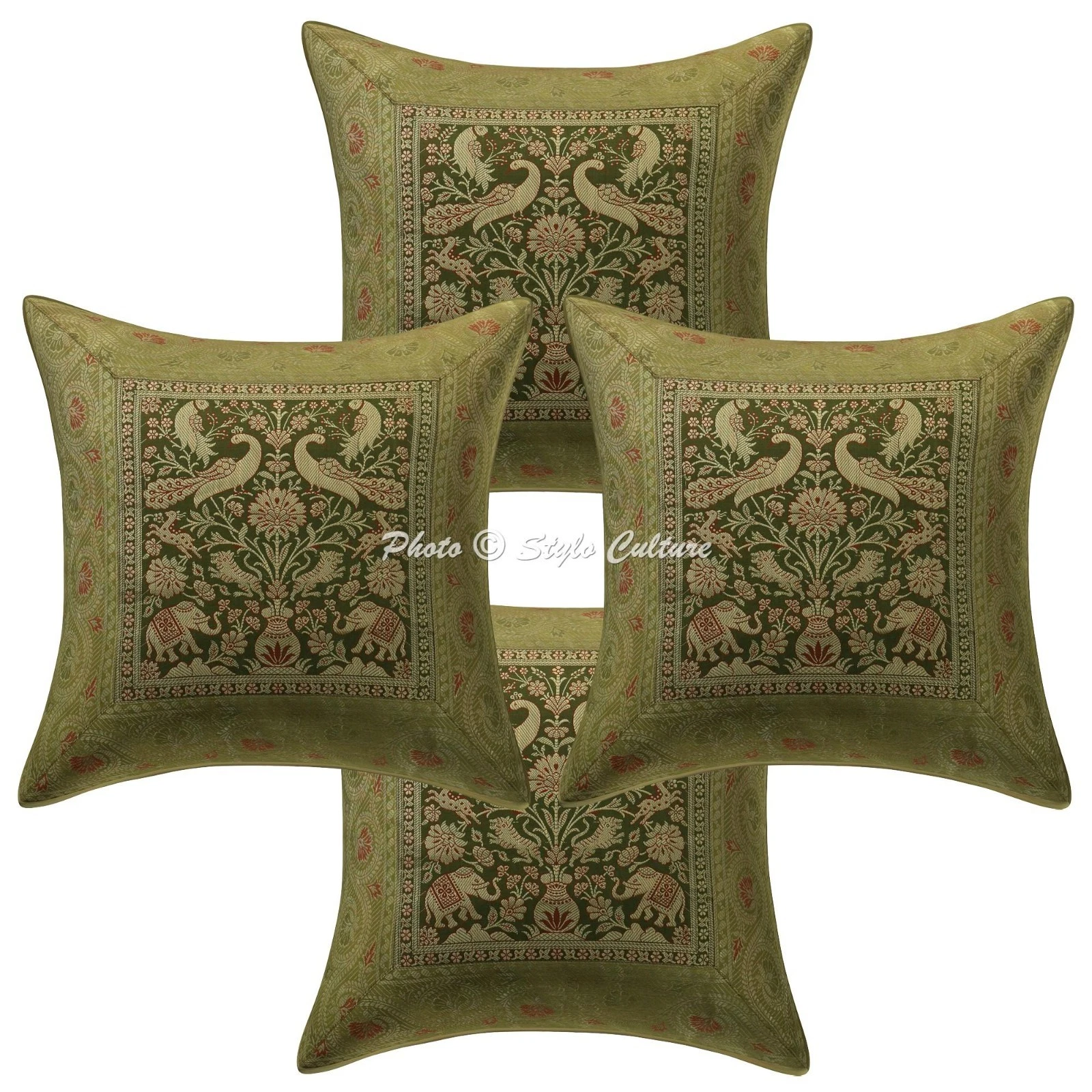 Bohemian Home Decor Throw Pillow Covers Jacquard Elephant Brocade Cushion Cover