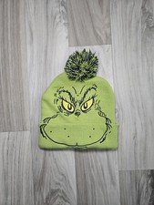How the Grinch Stole Christmas Beanie - Pom Beanie Hat Embroidered Character