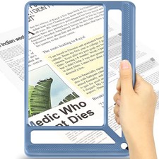5X Full Page Magnifying Glass for Reading, Lightweight Rectangular Magnifier ...