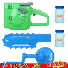 Bubble Machine Trimmer Chainsaw Combo Set 2 Bottles Bubble Solution Kids Fun New