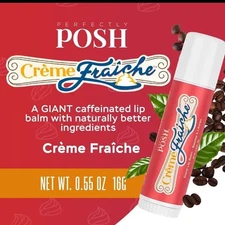 Perfectly Posh Creme Fraiche Caffinated Large / Jumbo Lip Balm, NEW & SEALED 