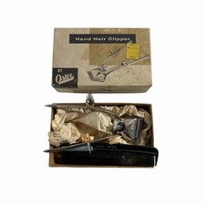 Vintage 1950's John Oster Hand Hair Clippers Made In USA & 5" Fosta Nylon Comb