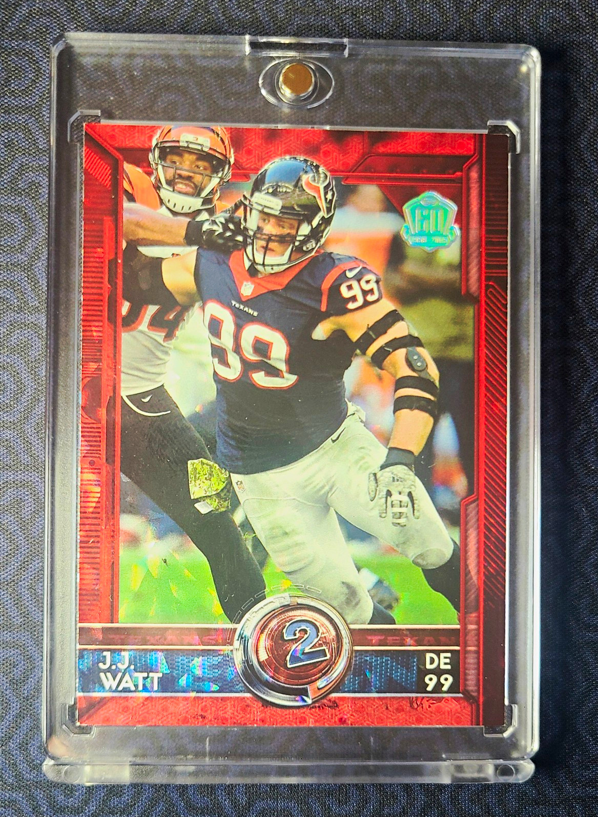 2015 Topps J.J. Watt Topp 60 Rank 2 Red Parallel #331  Numbered 54/60 Texans