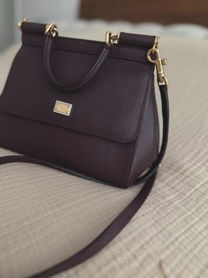 DOLCE&GABBANA Sicily Small leather Bag , New, Bordeaux color 