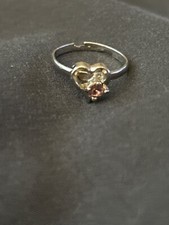 Silver Heart ring with pink stone