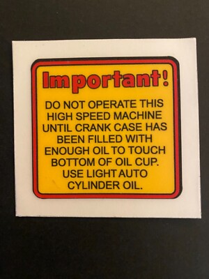 VINTAGE DELTA SCROLL SAW CRANK CASE LUBE DECAL