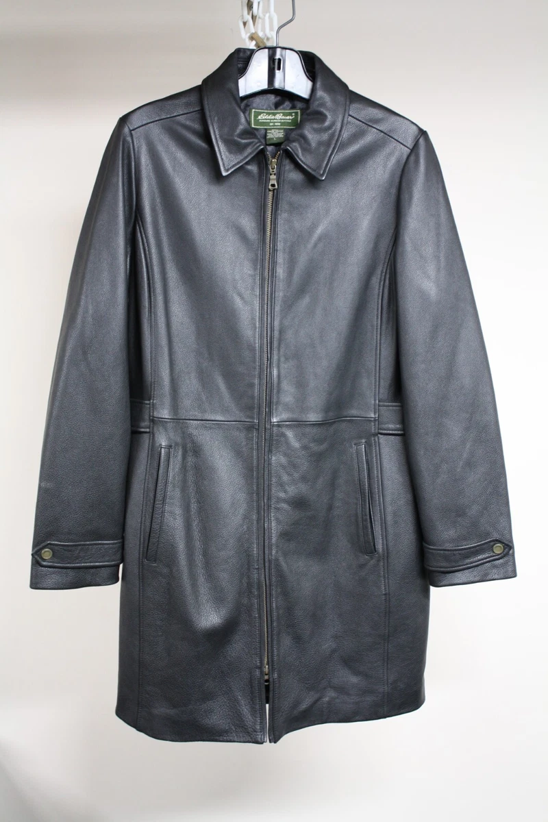 Eddie Bauer Leather Outer Shell Black Coats, Jackets & Vests for
