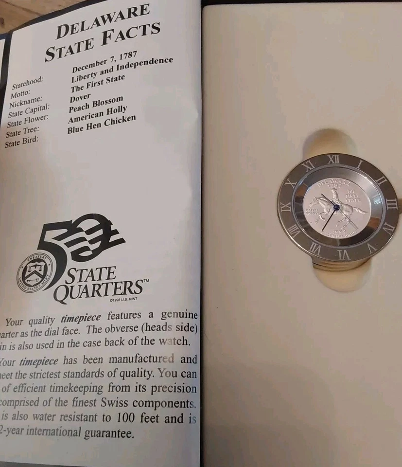 Statehood Quarter Coin Watch- 1999 Delaware U.S. Mint-NIB Watch Head Only - Image 3 of 4