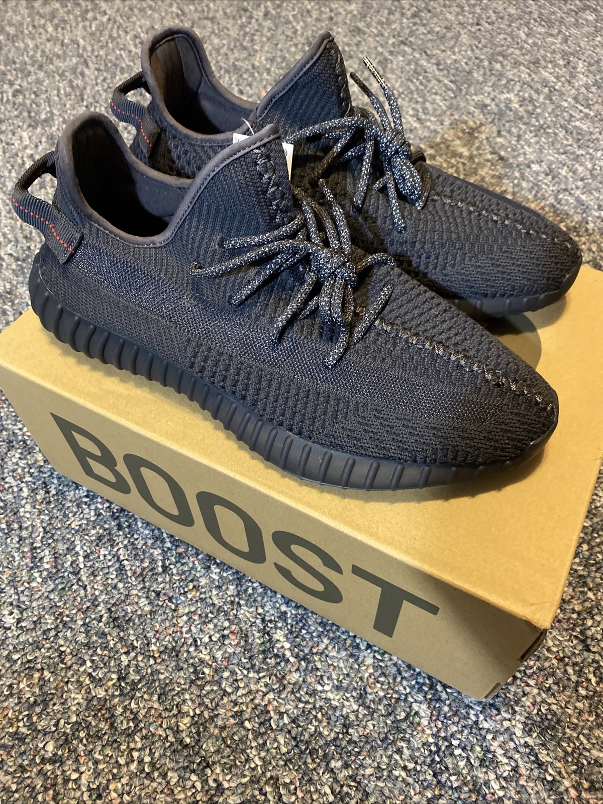 yeezy black non reflective on feet