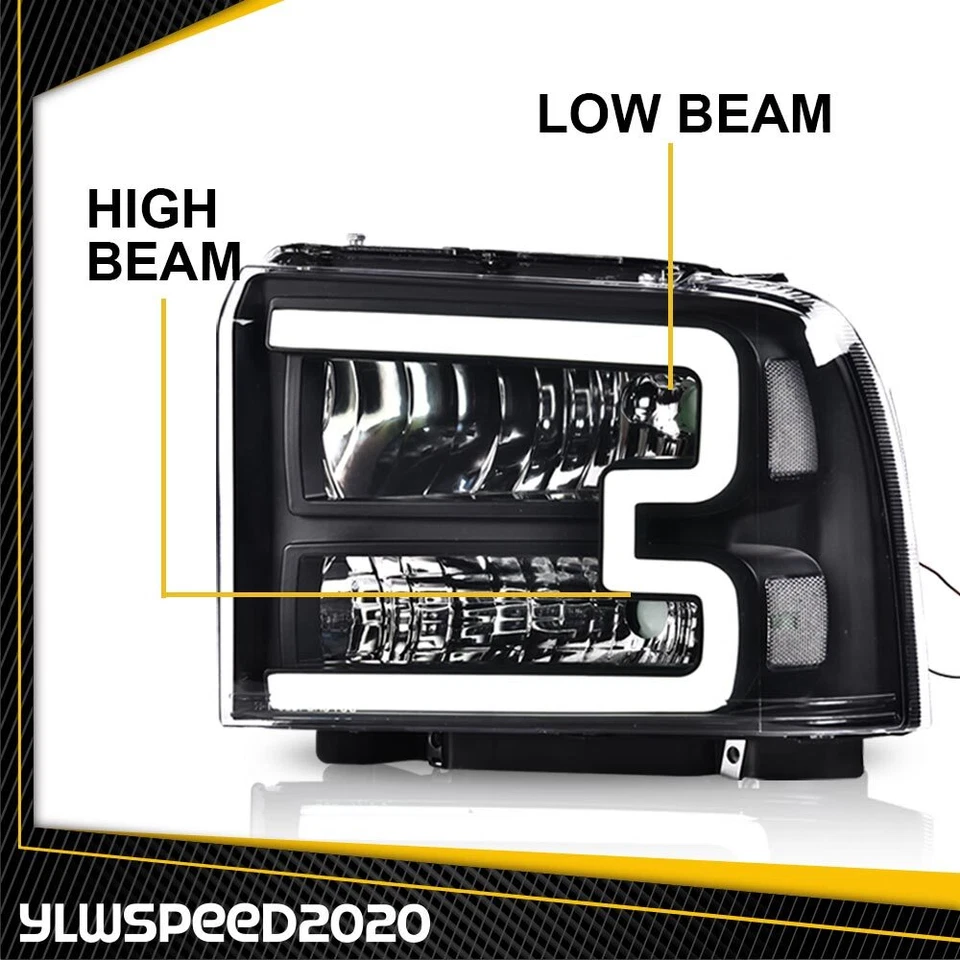 Faros izquierda y derecha aptos para Ford F250 F350 F450 F550 Super Duty 2005-07 LED Foto 2 de 4