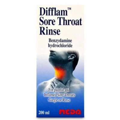 YOUR MEDICALS Difflam Oral Rinse 200ml | For Painful & Sore Throats | Gargle Or Rinse