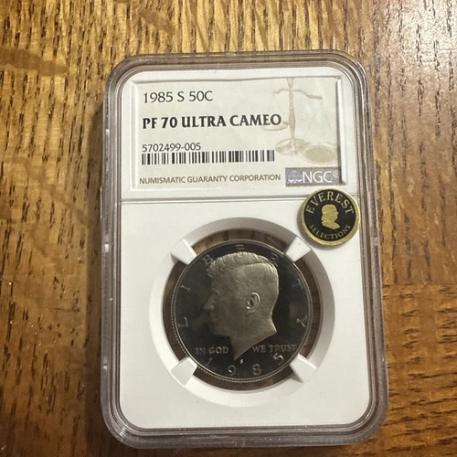 1985 S Kennedy Half Dollar 50C NGC  PF70 Ultra Cameo  ECC CERTIFIED 