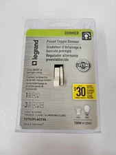 NOS Pass & Seymour Legrand TD703PLACCV6 Toggle Preset Dimmer LT Almond 120V 700W