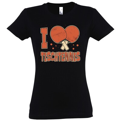Youth Designz  ''I love Tischtennis'' Damen T-Shirt Lustig Spruch Sport Fit Cool