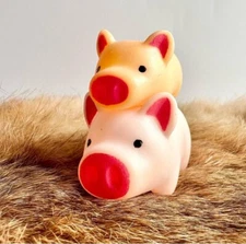 2 Miniature Mother pig and piglets Animal Ornament Miniature Animal Figurine