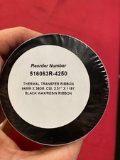 THERMAL TRANSFER RIBBON , BLACK WAX/ RESIN RIBBON, 516063R-4250, 6 PACK