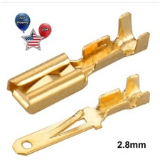Brass Non-Insulated 2.8mm Male / Female Spade Connectors Crimp Terminals 50/200X
