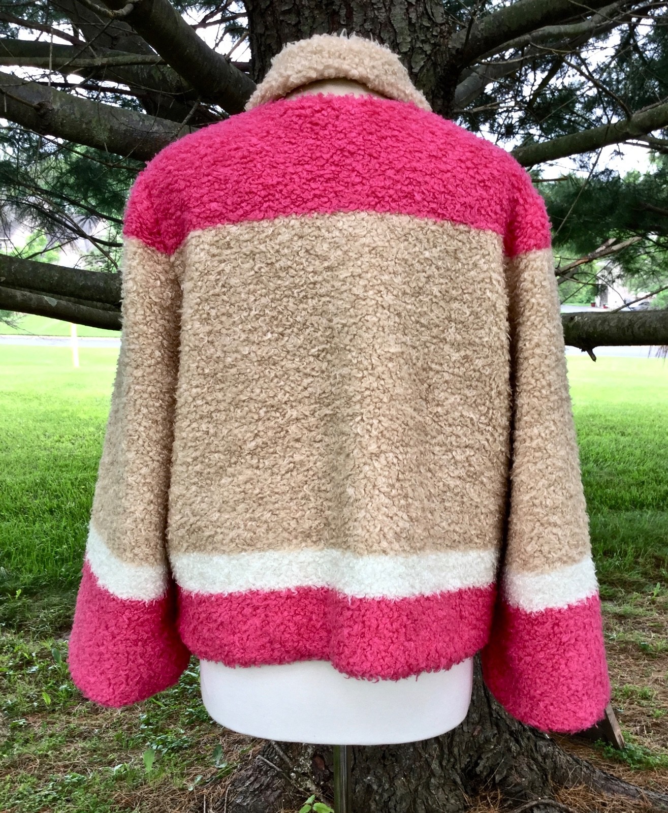 Anthropologie Colorblocked Sherpa Coat 