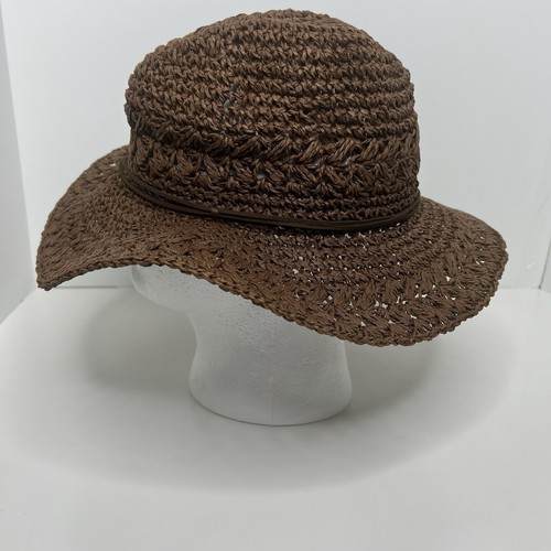 Peter Grimm Sarai Resort Packable Hat 3" Brim OS Brown Summer Beach Toyo Sun - Picture 5 of 7