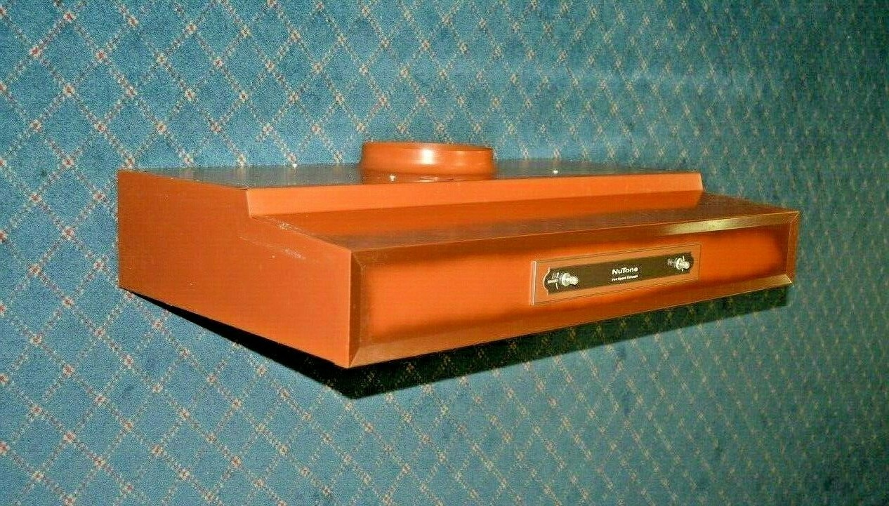 NUTONE Colonial Copper Enamel 30" VINTAGE Range Hood Fan 7" Round Duct