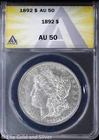 1892-P $1 Morgan Silver Dollar ANACS AU 50