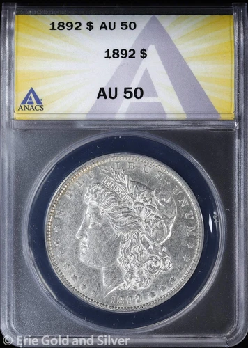 1892-P $1 Morgan Silver Dollar ANACS AU 50