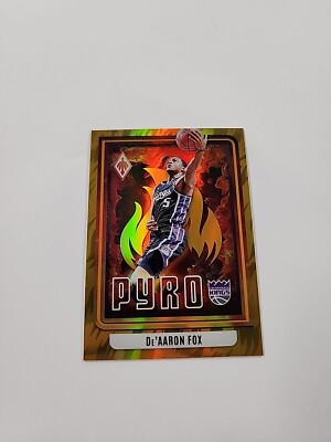 2023-24 Panini Phoenix De'Aaron Fox Pyro Gold 5/10 Jersey Number Match ZH