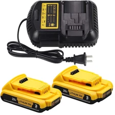 20V Replace  For DewALT Max Lithium Ion DCB201 DCB203 DCB207 Battery / Charger