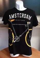 Amsterdam Biketown T-Shirt Mens Womens Small Fox Originals Black Holland