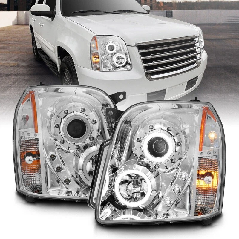 ANZO For 2007-2014 Gmc Yukon Projector Headlights W/ Halo Chrome (CCFL) Foto 2 de 4
