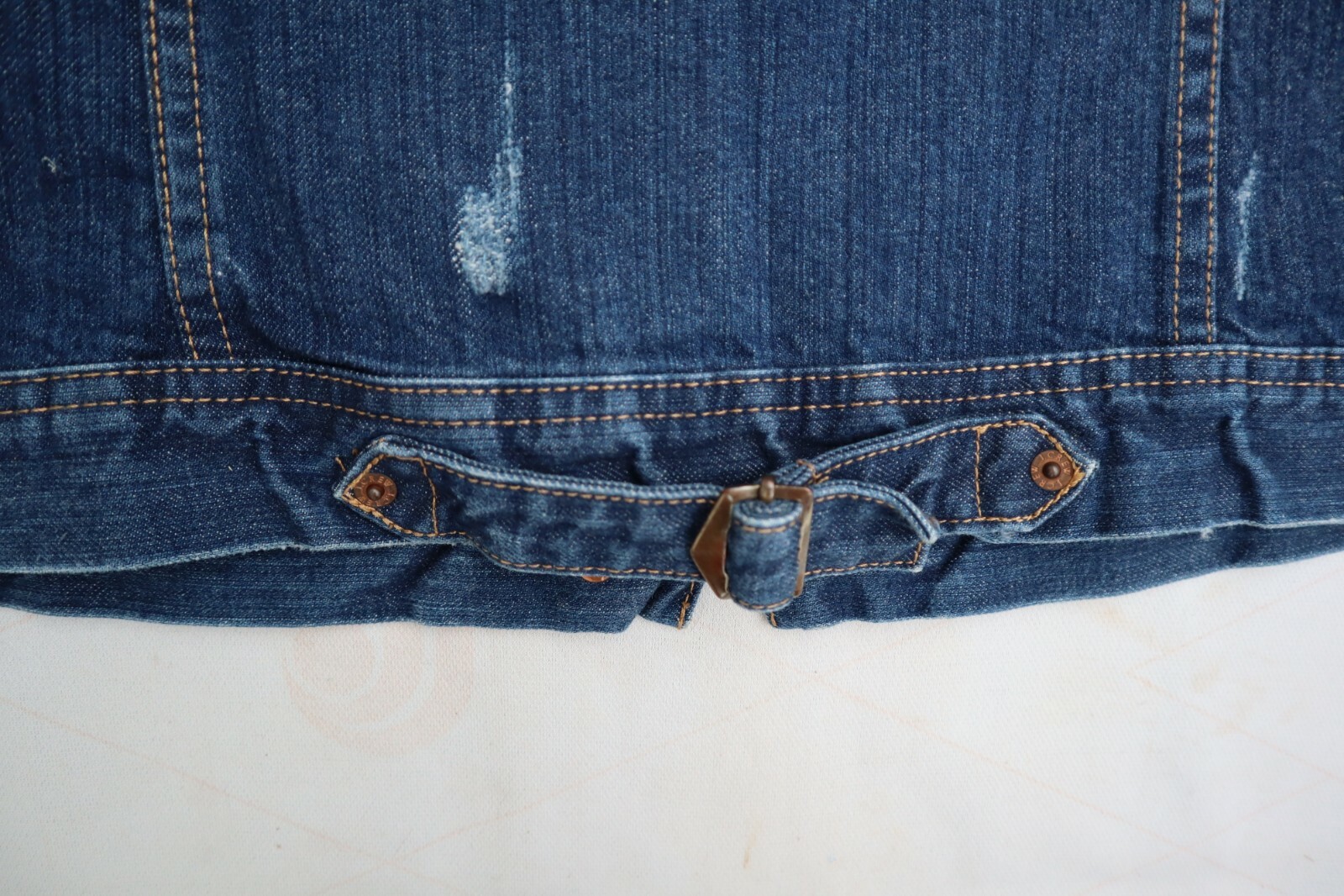 Blue Denim Stone Washed Broken In J CREW Metal Button Front Jean Jacket X-Small image 6