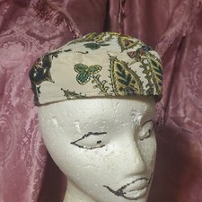 Handmade African Kufi Cap Gold Embroidered Cotton Blend One Size for Men