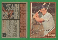 1962 Topps Baseball ~~~ FRANK MALZONE ~~~ No. 225 ~~~ FREE S/H ~~