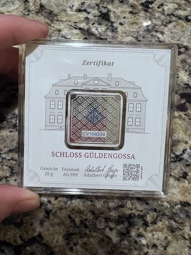 Geiger Fine Silver German Feinsilber Bar 20-Gram .999 Sealed in Assay