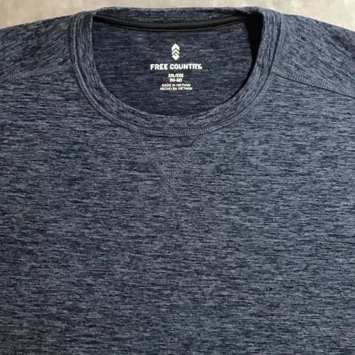 VETEMENTS Free Country Pullover Felpa Uomo Morbida XXL Blu Denim Heathered L S LEGGI