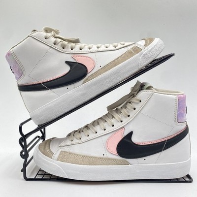 Nike Blazer Mid Weiß Rosa Schwarz Sneaker Größe UK 5,5 Damen Leder DD1847-101