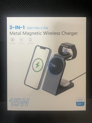 Just Wireless 3-in-1 Magnetic Wireless Charger MagSafe Charging Station 15Watt