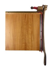 Vintage 16 Ingento 1142 Wood Guillotine Paper Cutter Trimmer USA Working Ideal