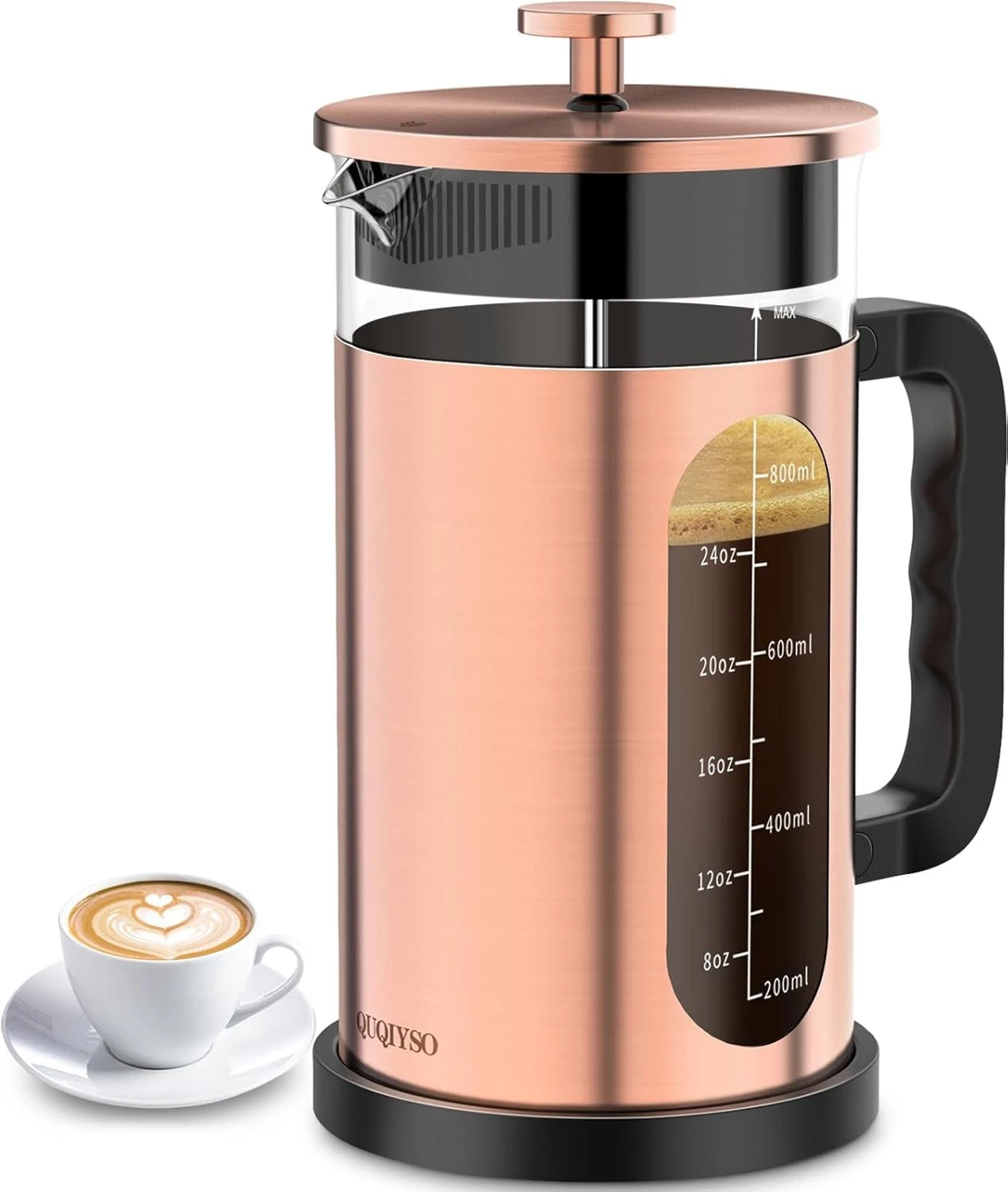 QUQIYSO French Press Coffee Maker, 304 34oz, Upgraded Stainless Steel Copper
Opens in a new window o