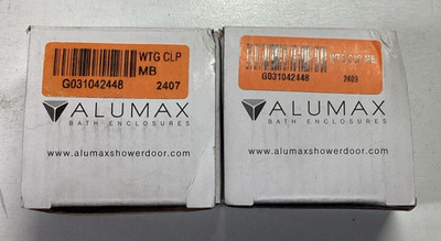 2x Alumax WTG CLP MB Shower Door Hinge Matte Black 2'' x 2''