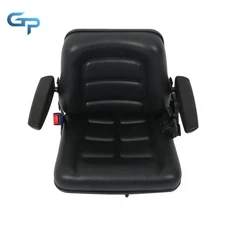 Universal Tractor Seat Suspension For Forklift Mower Digger w/Armrest+Safty Belt