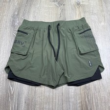 ASRV Mens Green All Condition Training Tetra-Lite Liner Cargo Shorts Size XL