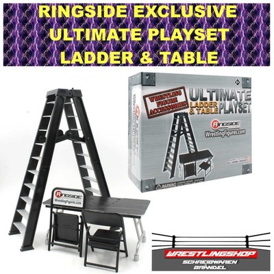 WWE ELITE BASIC RINGSIDE EXCLUSIVE LEITER TISCH SET MATTEL JAKKS WRESTLING FIGUR